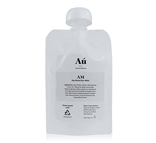 AM Day Serum by Au Natural Skinfood | Anti-aging and Hydrating Day Moisturizer Cream for Face & Neck in Eco Pouch w/ Reviving Balm | Receive a free Repair Lip Balm | 1.7 Oz