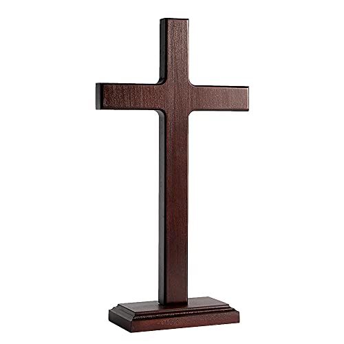 Cruz de pared de madera KUXBET tallada con acabado artesanal católico