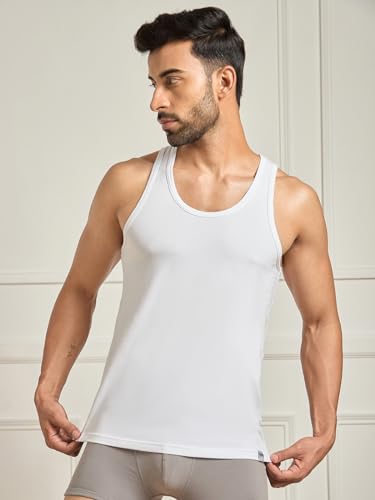 Image of Modern Crew CoolSense Vest for Men | Super Combed Cotton, Stay Upto 3 Degree Cool & Fresh, Anti-Bacterial | Black
