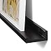 Wallniture Modern Floating Wall Ledge Shelf for Pictures and Frames Black 46 Inch Set of 2