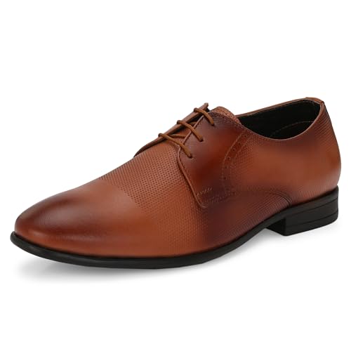 Image of Blue Leather by Centrino Lace-up Men's Formal Shoe | Stylish with Soft Cushioned Insole | Trendy Lace-Up Design | Durable Leather with Anti-Skid Sole | Perfect for Formal Wear (4039)