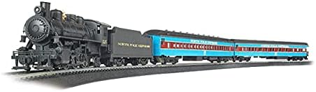 Bachmann Trains - North Pole Express Ready To Run Electric Train Set - HO Scale,Black Cyan