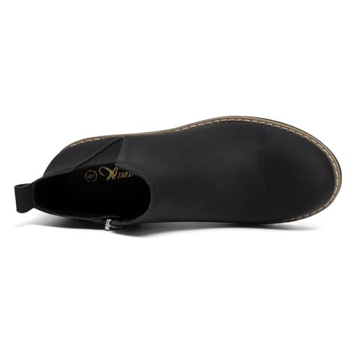 Athlefit Women's Wedge Chelsea Boots Platform Lug Sole Elastic Short Ankle Booties with Side Zipper3