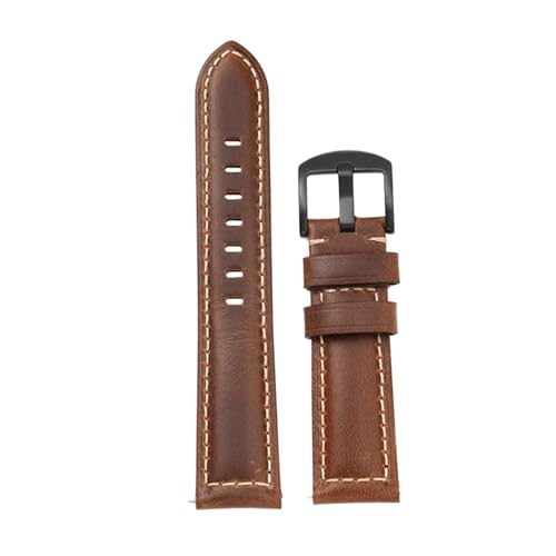 [KRFGKHAUR] 18mm 20mm 22mm 24mm 26mm Quick Release Vintage Oil Wax Leather Watch Strap Waterproof Band Accessories Pin Buckle Wi
