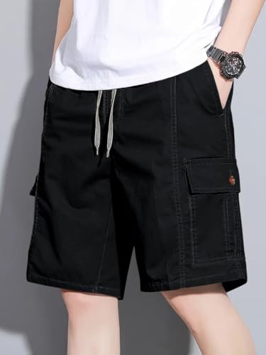 Image of GRECIILOOKS Bermuda Cotton Shorts for Men - Relaxed Fit Casual Summer Shorts | Knee Length Chino Style with Pockets