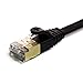 Tera Grand - 6FT - CAT7 10 Gigabit Ethernet Ultra Flat Patch Cable for Modem Router LAN Network, Gold Plated Shielded RJ45 Connectors, Faster Than CAT6a CAT6 CAT5e, Black