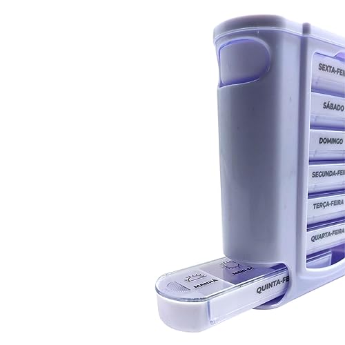 Porta Comprimido Torre com Gavetas para Organização Semanal Remédio