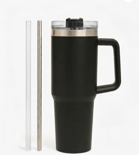 Image of 1200ml Vacuum Insulated Stainless Steel Tumbler | Leakproof Travel Mug with Straw & Lid | Double Wall Thermal Cup | Keeps Drinks Hot & Cold | Reusable Coffee Tumbler for Office