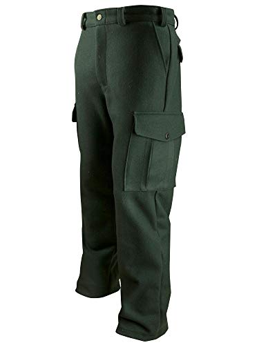 Dark Green Heavyweight Wool Hunting and Shooting Cargo Pants to Size 52 Made in Canada 234