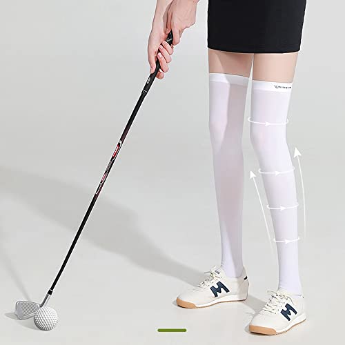 Image of Golf Sun Protection Socks UPF50+ Overknee Stocking Ice Silk Breathable Cool Socks for Women School Outdoor Sports