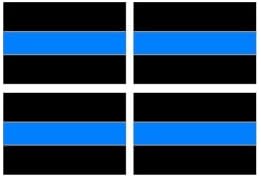 Thin Blue Line Decal - Sheet of 4 - Police - Window Bumper Laptop Stickers