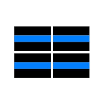 GRAPHICS & MORE Thin Blue Line Decal - Sheet of 4 - Police - Window Bumper Laptop Stickers