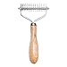 Forieru Pet Hair Removal Comb Solid Wood Metal Pet Brush Bilateral Grooming Tool Matting And Grooming Of Tangled Hairs For Cats, Large Dogs, Small Dogs