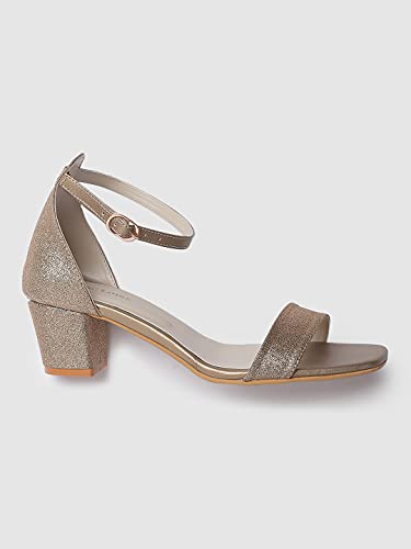 Image of Marc Loire Women's Shimmer Open Toe Comfortable Block Heel Sandals