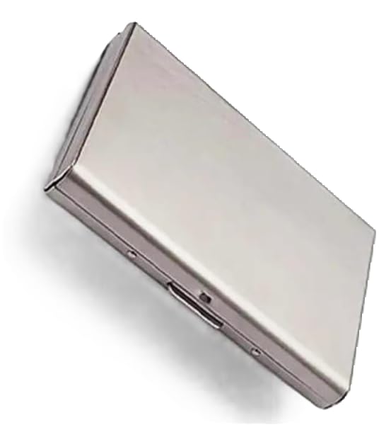 Large 10 Slots Metal RFID Metal Credit Card Holder Wallet for Men Womens (Sliver)-image-14