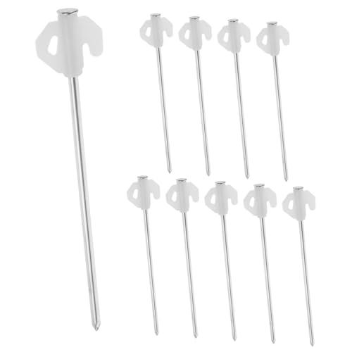 Hemobllo 10stücke Zeltpflöcke Aus Metall Heringe Für Pavillons Zeltpflöcke Für Camping Sandfarbene Heringe Robuste Erdanker Für Außenzelte Leicht Zu Transportieren Hohe Stabilität Im Wind