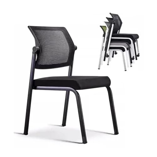 Silla de oficina sin ruedas apilable con cojín grueso para evitar dolores de espalda