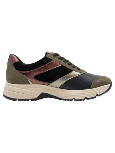 Tamaris Damen Wide FIT Sneaker aus Leder Hallux-Friendly, Olive Comb, 36 – Ansicht 4