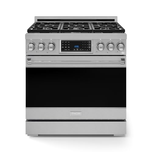 Image of Gordon Ramsay by THOR Kitchen 36 Inch Professional Gas Range with Tilt Panel Touch Control in Stainless Steel