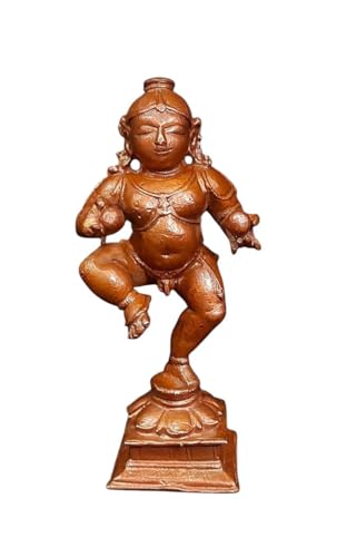 Image of Bal Krishna with Laddu Copper Murti | Idol - 3.3 Inch | 150 g