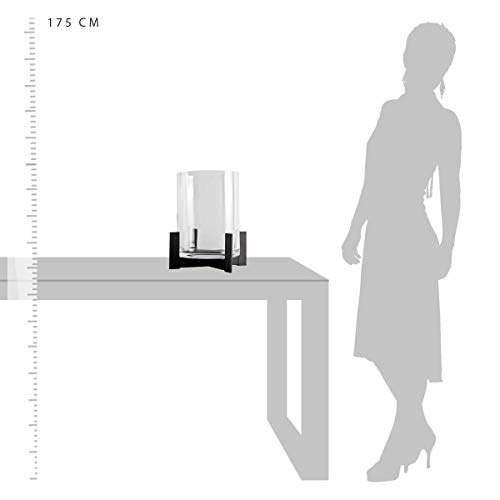 Varia Living Großes Windlicht/Laterne mit Glas aus Metall/Eisen für drinnen oder im Garten als Laterne wunderschön zum Dekorieren als Kerzenleuchter (H 38 cm/Ø 34)