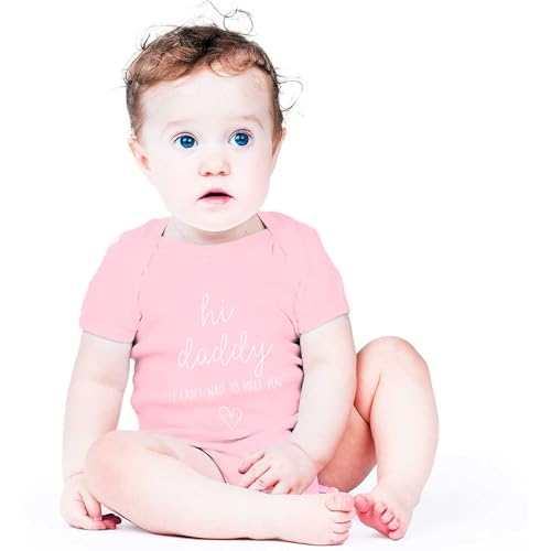 Image of Hi Daddy Bodysuit for Baby Hello Daddy Pregnancy Announcement for Husband I Love Daddys Baby Romper