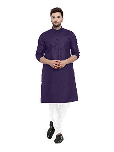 kirtida designer Premium Cotton Men's Ethnic Kurta 17 Colours (XXX-Large, Navy)-picture-46