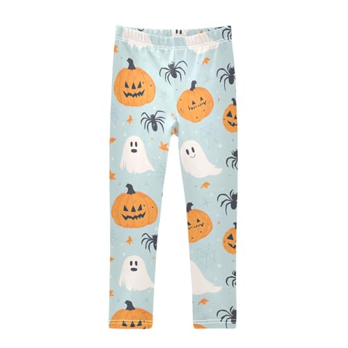 Pumkin and Ghost Girls Leggings,Workout Leggings for Girls Toddler Athletic Legging Size for 3-10T