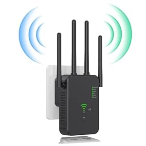 WiFi Repeater,2024 Upgraded WiFi Extender Signal Amplifier,4 Antennas,WAN & LAN Ports,Internet WiFi Booster Extender,WiFi Range 12880 sq.ft & 100 Devices,Wireless Router Extender for Offices and Home