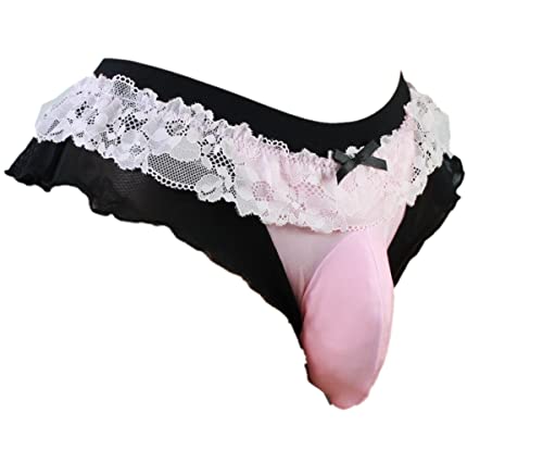 aishani Men's Lace Thong Underwear Bikini Briefs Panties Stitched Comfy Pouch