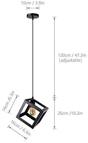Iluminación interior moderna con lámpara de techo industrial de metal en cubo para espacios acogedores 7