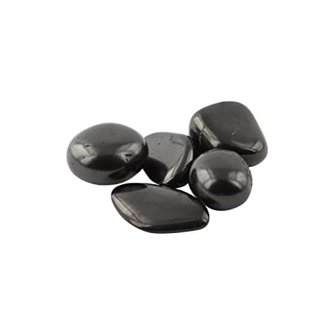 Heka Naturals Shungite Tumbled Stones | 50 g - Water Purification, Detoxification, Mineralization, Healing Crystals, Feng Shui & Reiki Decor - Zen Garden Embellishment, Aquarium Decor Cover