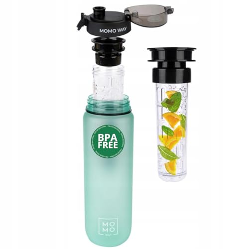 MOMO WAY Drinking Bottle Tritan Water Bottle BPA Free Reusable for School Sports Fitness Gym Easy Closure Gift for Men Women and Children Turquoise 1000ml - Image 2