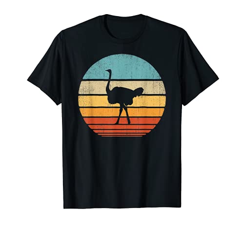 Avestruz Retro Vintage 60s 70s Sunset Bird Lovers Hombres Mujeres Camiseta