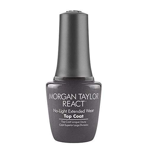 Morgan Taylor REACT Top Coat - Gelish Infused Technology for Long-Lasting Shine & Chip Resistance, No LED Light Needed, Easy Soak-Free Removal, Professional Nail Lacquer Top Coat, 0.5 oz.