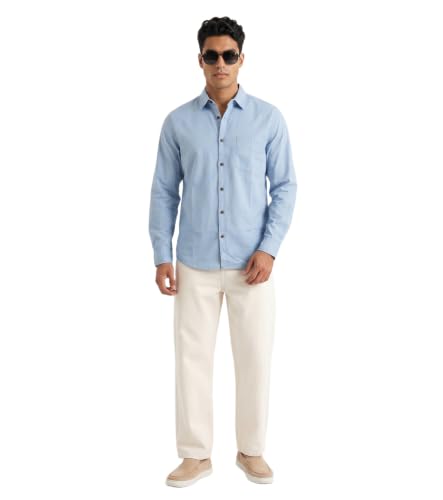 Image of Amazon Brand - INKAST Men Solid Cotton Shirt | Casual Wear | Basic Essential Plain Everyday & Office Wear | Full Sleeve | Regular Fit