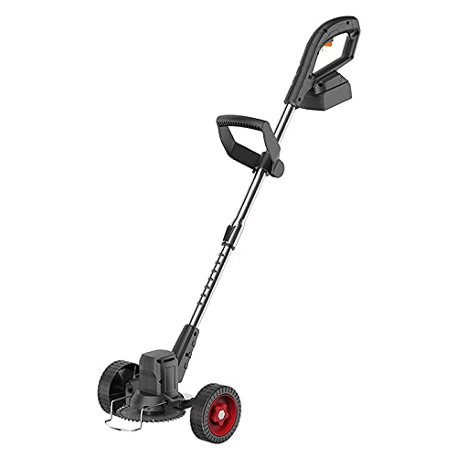 Cortacésped eléctrico de 21 V y herbicida – Funciona con pilas, herbicida con ruedas para un cuidado eficiente del césped