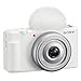 Sony ZV-1F Vlogging Camera, White Bundle with Accessory Kit,Shoulder Bag, Battery, Charger, Plate, Protector, Cleaning