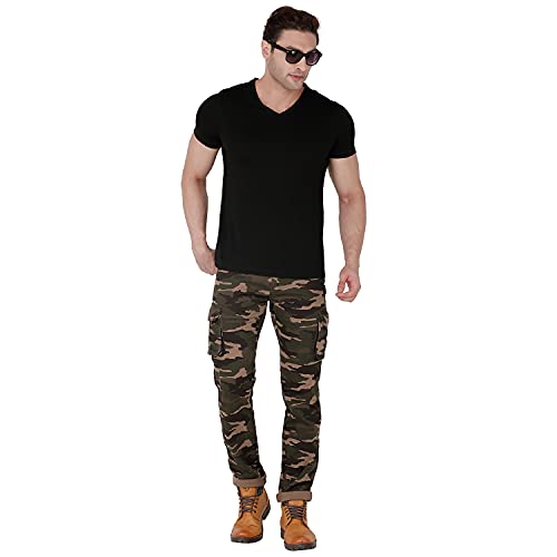 Image of BEEVEE Mens Camouflage Fixed Waist Cargo with Belt