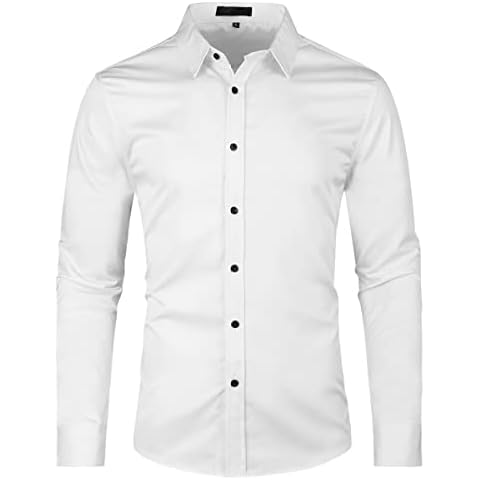 Camisa Allthemen de Fibra de Bambú Manga Larga Blanca Cover