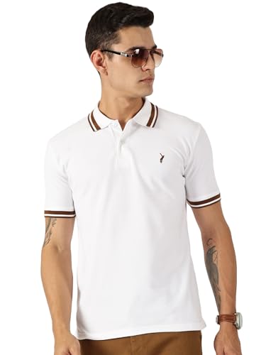 Image of Thomas Scott Men's | Solid | Half Sleeve | Regular Fit | 100% Cotton | Polo Collar | Button Closer | Casual Tshirt