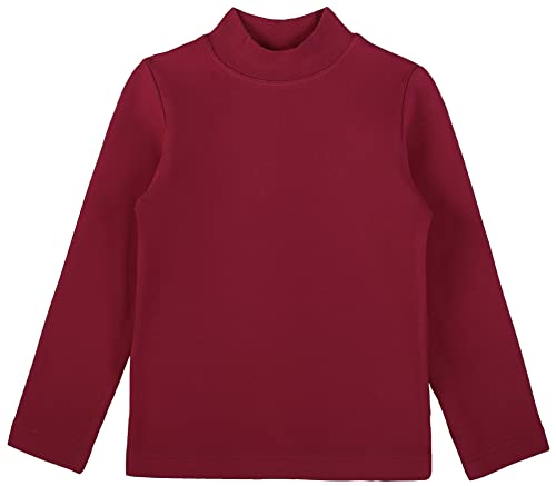 Image of Lilax Girls' Basic Long Sleeve Mock Turtleneck Cotton T-Shirt