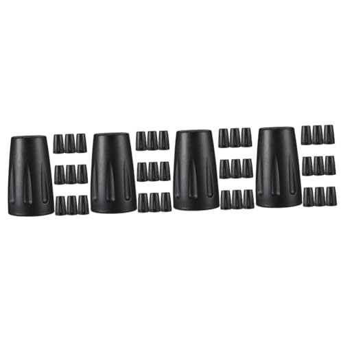 Yardwe 4 Juegos Protector De Caña Accesorios para Caminar Muleta Bastón para Caminar Consejos para Reemplazar Bastones De Trekking Pies De Bastón Consejo para Caminar Black 10 Uds * 4