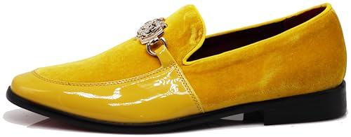 Enzo Romeo SPK65 Men's Fashion Rhinestone Glitter Buckle Slip On Dress Shoes2