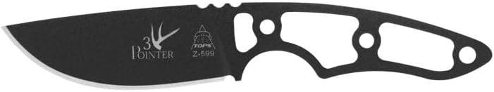 Tops Knives TP3PR03: 3 Pointer Skeletonized Fixed Blade - Black Kydex/Belt Loop Sheath