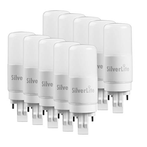 Get Discount Offer [Plug&Play] Silverlite 5w(13w CFL Equivalent) LED Stick PL Bulb GX23-2 Pin Base, 500LM, Warm White(3000k), Driven by 120-277V and CFL Ballast, UL Classified, 10 Pack