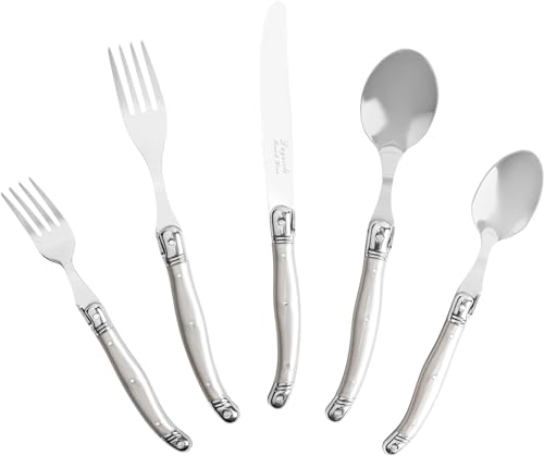 French Home LG139 Laguiole 20 Piece Flatware Set – Stainless Steel Flatware Set For 4 – Luxurious Pewter Utensil Set thumb #1