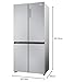 Haier Cube 83 Series 3 Freestanding American Fridge Freezer, 4 Doors, Total No Frost, E Class, Touch Display, Air Surround Technology, 467L Total Capacity, Gentle Silver, 83x65x182 cm - HCR3818ENMG