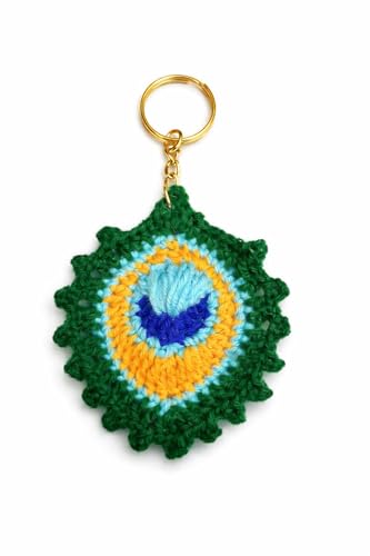 Image of Handmade Crochet Rose Flower Keychain for Women & Girls, Cute Red Flower Key Ring, Soft Yarn Knitted Charm, Romantic Gift, Bag Accessory, Car Key Holder, Aesthetic Handmade Gift