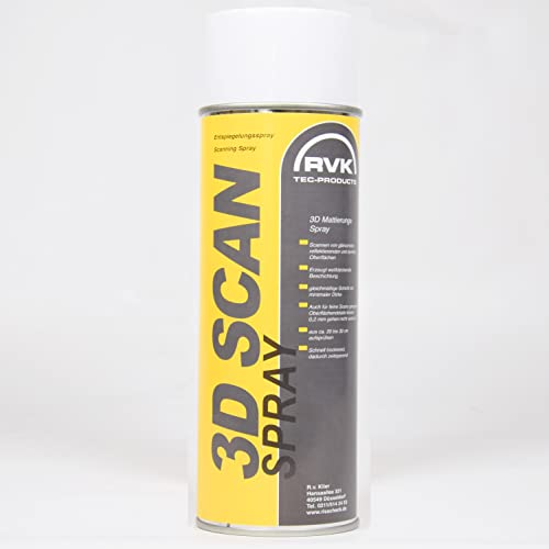 RvK Spray Opacifiant 3D pour scan – 500 ml – blanc mat, séchage rapide, pour surfaces réfléchissantes - 3D Scanspray, Spray antireflet, Spray matifiant
